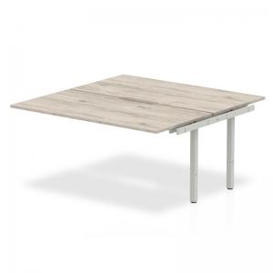 Evolve Plus 1200mm B2B Office Bench Desk Ext Kit Grey Oak Top Silver