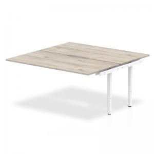 Evolve Plus 1400mm B2B Office Bench Desk Ext Kit Grey Oak Top White