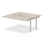 B2B Ext Kit Silver Frame Bench Desk 1600 Grey Oak BE781