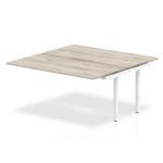 B2B Ext Kit White Frame Bench Desk 1600 Grey Oak BE782