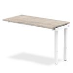 Single Ext Kit White Frame Bench Desk 1200 Grey Oak BE784