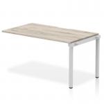 Evolve Plus 1400mm Single Row Office Bench Desk Ext Kit Grey Oak Top Silver Frame BE785