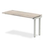 Single Ext Kit Silver Frame Bench Desk 1400 Grey Oak BE785