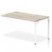 Evolve Plus 1400mm Single Row Office Bench Desk Ext Kit Grey Oak Top White Frame BE786