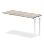 Single Ext Kit White Frame Bench Desk 1400 Grey Oak BE786