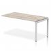 Evolve Plus 1600mm Single Row Office Bench Desk Ext Kit Grey Oak Top Silver Frame BE787