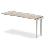 Single Ext Kit Silver Frame Bench Desk 1600 Grey Oak BE787