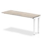Single Ext Kit White Frame Bench Desk 1600 Grey Oak BE788
