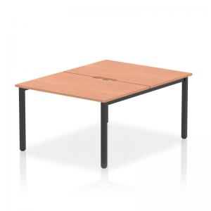 Evolve Plus 1200mm B2B 2 Person Office Bench Desk Beech Top Black
