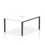 Evolve Plus 1200mm B2B 2 Person Office Bench Desk White Top Black Frame BE797