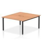 Evolve Plus 1400mm B2B 2 Person Office Bench Desk Oak Top Black Frame BE802