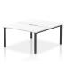 Evolve Plus 1400mm B2B 2 Person Office Bench Desk White Top Black Frame BE803