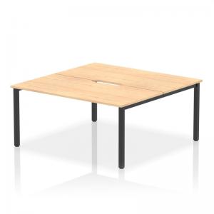 Evolve Plus 1600mm B2B 2 Person Office Bench Desk Maple Top Black