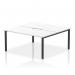 In the photo, the Dynamic Bench Desking Evolve Plus 1600mm B2B 2 Person Office Bench Desk is showcased. The white top contrasts with the sleek black frame, creating a modern and stylish workspace. This spacious desk is perfect for collaborative work or individual tasks.