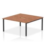 Evolve Plus 1600mm B2B 2 Person Office Bench Desk Walnut Top Black Frame BE810