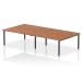 Evolve Plus 1600mm B2B 4 Person Office Bench Desk Walnut Top Black Frame BE828