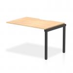 A sleek and functional workspace solution, the Dynamic Bench Desk Add On Units are equipped with a stylish maple top and a black frame. It seamlessly extends the Evolve Plus 1200mm Single Row Office Bench Desk, providing additional surface area for work and organization. Perfect for modern office environments.