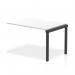 This photo features the Dynamic Bench Desk Add On Units Evolve Plus 1200mm Single Row Office Bench Desk Ext Kit, with a sleek white top and black frame. The desk has a modern and versatile design, perfect for any office space.