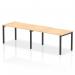 The Dynamic Bench Desking Evolve Plus 1400mm is a modern and versatile office bench desk. It features a sleek maple top and a sturdy black frame, designed to accommodate two people in a single row. This ergonomic desk promotes a dynamic work environment and maximizes space efficiency.