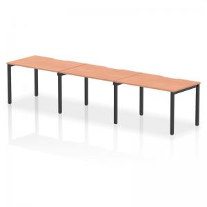 Evolve Plus 1200mm Single Row 3 Person Office Bench Desk Beech Top