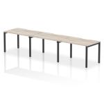 Evolve Plus 1200mm Single Row 3 Person Office Bench Desk Grey Oak Top Black Frame BE884