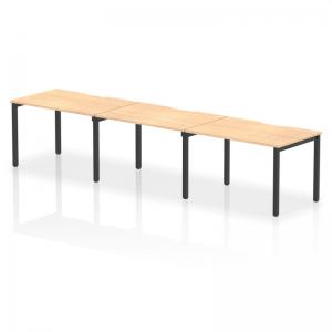 Evolve Plus 1200mm Single Row 3 Person Office Bench Desk Maple Top