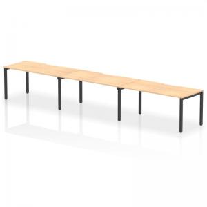 Evolve Plus 1600mm Single Row 3 Person Office Bench Desk Maple Top
