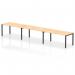 A modern and functional workspace solution, the Dynamic Bench Desking Evolve Plus features a sleek 1600mm single row design with a striking maple top and sturdy black frame. Perfect for a collaborative office environment, comfortably seating 3 people.