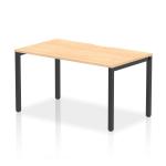 Evolve Plus 1400mm Single Starter Office Bench Desk Maple Top Black Frame BE909