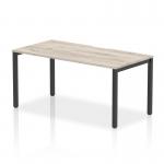 Evolve Plus 1600mm Single Starter Office Bench Desk Grey Oak Top Black Frame BE914