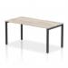 Evolve Plus 1600mm Single Starter Office Bench Desk Grey Oak Top Black Frame BE914