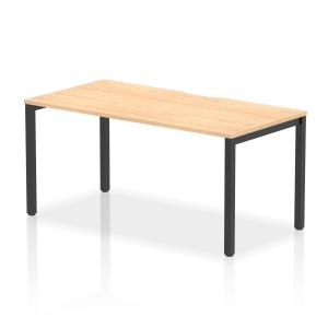 Photos - Office Desk Evolve Plus 1600mm Single Starter Office Bench Desk Maple Top Black 