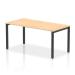 Evolve Plus 1600mm Single Starter Office Bench Desk Maple Top Black Frame BE915