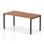 Evolve Plus 1600mm Single Starter Office Bench Desk Walnut Top Black Frame BE918