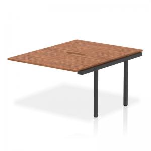 Evolve Plus 1200mm B2B Office Bench Desk Ext Kit Walnut Top Black