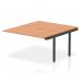 The photo of the Dynamic Bench Desk Add On Units Evolve Plus 1400mm B2B Office Bench Desk Ext Kit Oak Top Black Frame BE928 shows a modern and sleek desk setup. The desk has a sturdy black frame and a beautiful oak top, creating a professional and stylish look. The add-on units add more storage and functionality to the desk. Perfect for any office space.