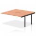 This image depicts a sleek, modern 1600mm bench desk add on unit from the Evolve Plus series. The beech wood top and black frame give it a professional, sophisticated look that would elevate any office space. Perfect for creating a dynamic and functional work area.