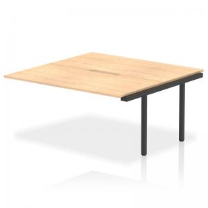 Evolve Plus 1600mm B2B Office Bench Desk Ext Kit Maple Top Black Frame