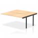 The photo shows a sleek and modern Dynamic Bench Desk Add On Unit from Evolve Plus. Its 1600mm Maple Top and Black Frame create a professional and stylish look for any B2B office environment. This Ext Kit provides additional space and functionality to any bench desk.