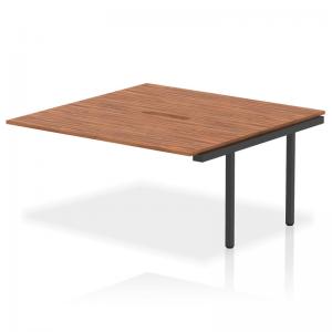 Evolve Plus 1600mm B2B Office Bench Desk Ext Kit Walnut Top Black