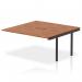 The dynamic bench desk add on units of Evolve Plus measure 1600mm and have a walnut top with a black frame. This set also includes a B2B office bench desk extension kit for added workspace.