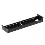 This image features a sleek black Dynamic Desk accessory - the EvolveImpulse B2B Telescopic Cable Tray. The tray can be seen in its fully extended state, providing ample space to neatly store various cables.
