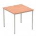 Impulse 800mm Straight Table Beech Top Silver Box Frame Leg BF00101