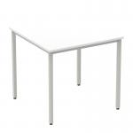 Impulse 800mm Straight Table White Top Silver Box Frame Leg BF00114