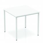 Impulse Straight Table 800 White Box Frame Leg Silver BF00114