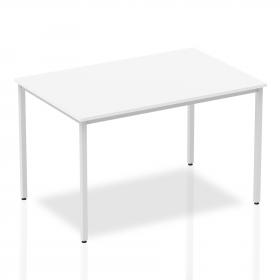 Impulse 1200mm Straight Table White Top Silver Box Frame Leg BF00115