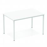 Impulse Straight Table 1400 White Box Frame Leg Silver