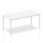 Impulse Straight Table 1600 White Box Frame Leg Silver BF00117