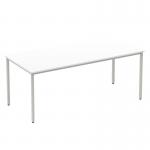 Impulse 1800mm Straight Table White Top Silver Box Frame Leg BF00118