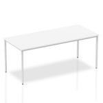 Impulse Straight Table 1800 White Box Frame Leg Silver BF00118